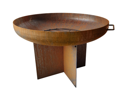 Brasero de exterior circular en acero corten