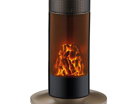 Calefactor 2 kW diseño de torre con efecto fuego eléctrico