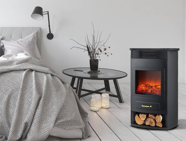 Estufa eléctrica  de acero negro de 2000W