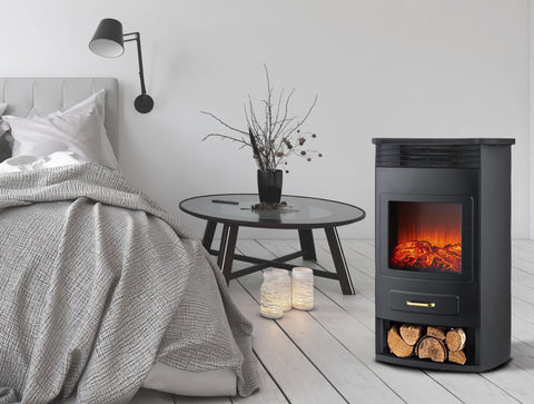 Estufa eléctrica  de acero negro de 2000W