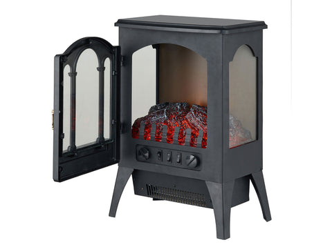 Chimenea eléctrica 2kW diseño clásico en negro
