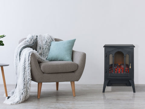 Chimenea eléctrica 2kW diseño clásico en negro