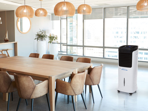 Climatizador evaporativo con ruedas de gran caudal y bajo consumo