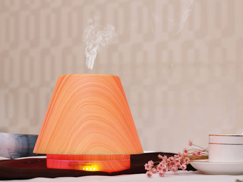 Difusor de aromas ultrasónico de 12W con selector de luz LED y forma de lámpara_6