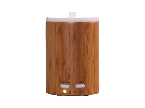Difusor de aromas ultrasónico de bambú de 12W con selector de luz LED_1