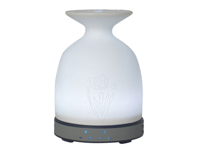 Difusor de aromas ultrasónico de 12W con selector de luz LED y forma de jarrón