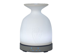 Difusor de aromas ultrasónico de 12W con selector de luz LED y forma de jarrón