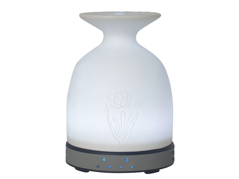 Difusor de aromas ultrasónico de 12W con selector de luz LED y forma de jarrón_1
