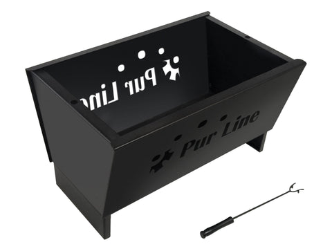 Brasero exterior en acero negro 2 en 1 con nevera
