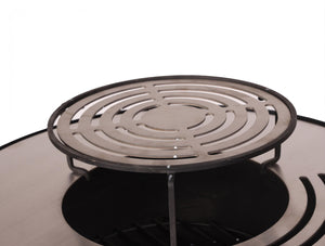 Barbacoa redonda con plancha y grill en acero color negro
