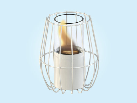 Chimenea de etanol sobremesa en blanco