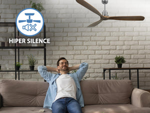 Ventilador de techo Reversible Termostato Wifi Motor DC Techos Inclinados Mando a Distancia Hypersilence Memoria FullWood 7