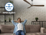 Ventilador de techo Reversible Termostato Wifi Motor DC Techos Inclinados Mando a Distancia Hypersilence Memoria FullWood 7