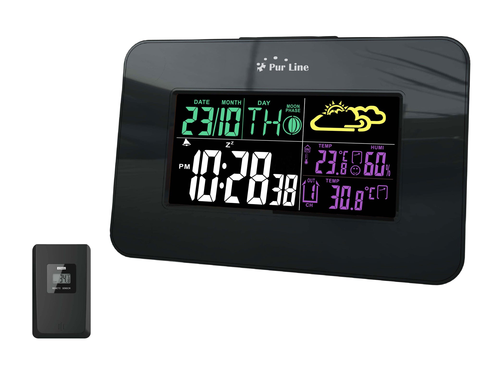 Estación meteorológica wifi LCD 6,89 memoria interna sensor para interiores