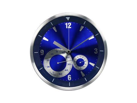 Estación Meteorológica Inalámbrica - WSA01 Purline | Forma de Reloj Analógico | Blanco y Negro| Indicador de Temperatura y Humedad