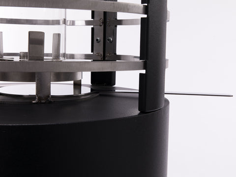Estufa de etanol diseño de torre en acero negro
