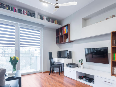 Ventilador de techo Reversible Termostato Wifi Motor DC Techos Inclinados Mando a Distancia Hypersilence Memoria FullWood