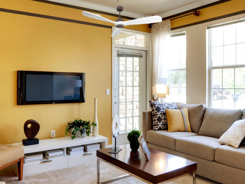 Ventilador de techo Modo Invierno/Verano Termostato Wifi Motor DC Techos Inclinados Mando a Distancia Hypersilence Memoria FullWood