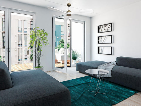 Ventilador de techo Modo Invierno/Verano Termostato Wifi Motor DC Techos Inclinados Mando a Distancia Hypersilence Memoria FullWood