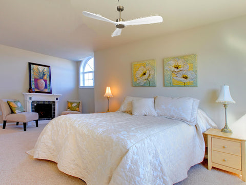 Ventilador de techo Modo Invierno/Verano Termostato Wifi Motor DC Techos Inclinados Mando a Distancia Hypersilence Memoria FullWood