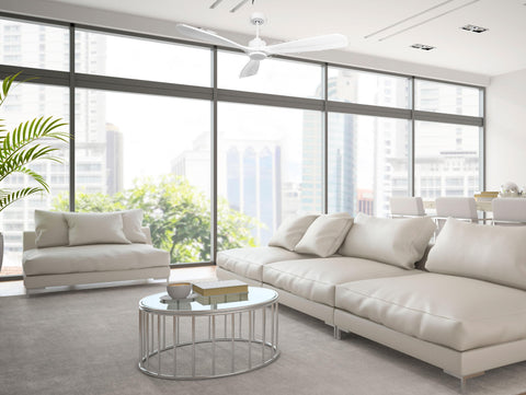 Ventilador de techo Modo Invierno/Verano Termostato Wifi Motor DC Techos Inclinados Mando a Distancia Hypersilence Memoria FullWood