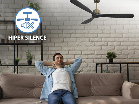 Ventilador de techo Reversible Termostato Wifi Motor DC Techos Inclinados Mando a Distancia Hypersilence Memoria FullWood 5