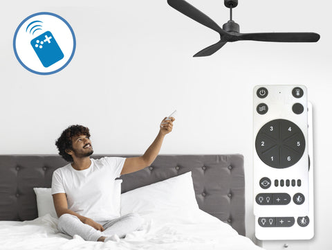 Ventilador de techo Reversible Termostato Wifi Motor DC Techos Inclinados Mando a Distancia Hypersilence Memoria FullWood 4