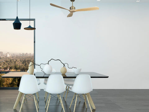 Ventilador de techo Reversible Termostato Wifi Motor DC Techos Inclinados Mando a Distancia Hypersilence Memoria FullWood 4