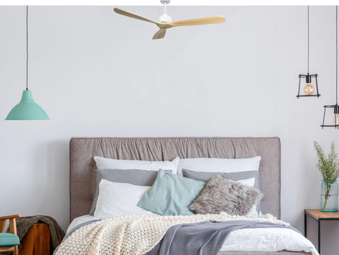 Ventilador de techo Reversible Termostato Wifi Motor DC Techos Inclinados Mando a Distancia Hypersilence Memoria FullWood 5