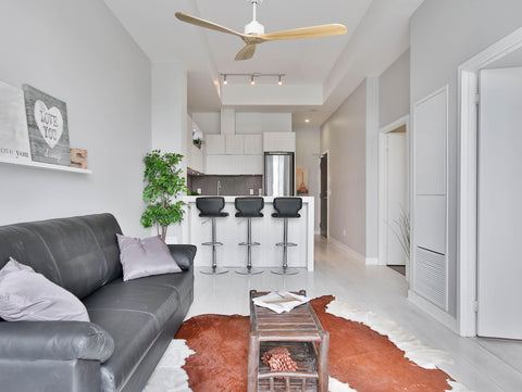 Ventilador de techo Reversible Termostato Wifi Motor DC Techos Inclinados Mando a Distancia Hypersilence Memoria FullWood 7