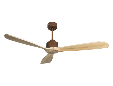 Ventilador de techo Reversible Termostato Wifi Motor DC Techos Inclinados Mando a Distancia Hypersilence Memoria FullWood 1