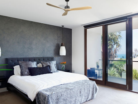 Ventilador de techo Reversible Termostato Wifi Motor DC Techos Inclinados Mando a Distancia Hypersilence Memoria FullWood 7