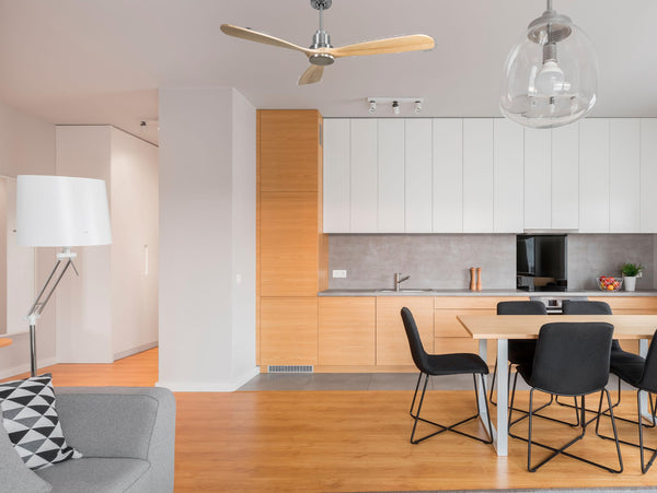 Ventilador de techo Reversible Termostato Wifi Motor DC Techos Inclinados Mando a Distancia Hypersilence Memoria FullWood 2