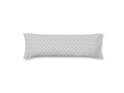 Funda de almohada 100% algodón 175 hilos con cierre de solapa 1 pieza patrón geométrico en gris