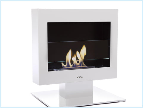 Chimenea de etanol en acero esmaltado en blanco