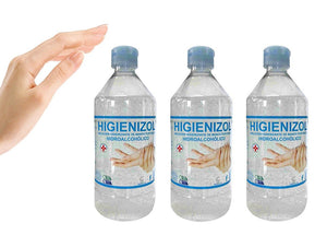 Gel hidroalcoholico de manos, pack de 3 botellas de 500ml