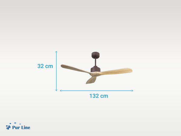 Ventilador de techo Reversible Termostato Wifi Motor DC Techos Inclinados Mando a Distancia Hypersilence Memoria FullWood 2