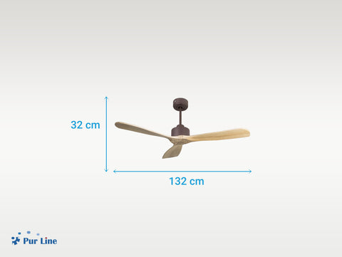 Ventilador de techo Reversible Termostato Wifi Motor DC Techos Inclinados Mando a Distancia Hypersilence Memoria FullWood 2
