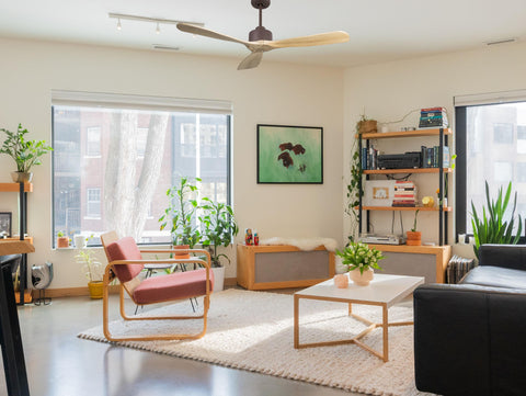 Ventilador de techo Reversible Termostato Wifi Motor DC Techos Inclinados Mando a Distancia Hypersilence Memoria FullWood 7