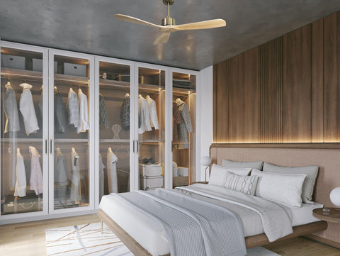 Ventilador de techo Reversible Termostato Wifi Motor DC Techos Inclinados Mando a Distancia Hypersilence Memoria FullWood 4