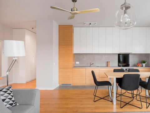 Ventilador de techo Reversible Termostato Wifi Motor DC Techos Inclinados Mando a Distancia Hypersilence Memoria FullWood 7