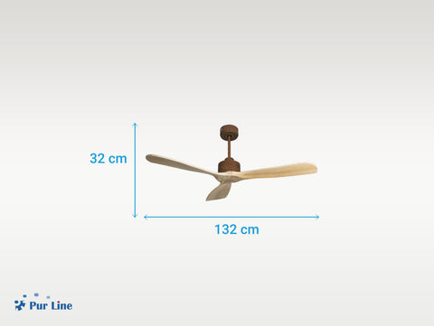 Ventilador de techo Reversible Termostato Wifi Motor DC Techos Inclinados Mando a Distancia Hypersilence Memoria FullWood 2