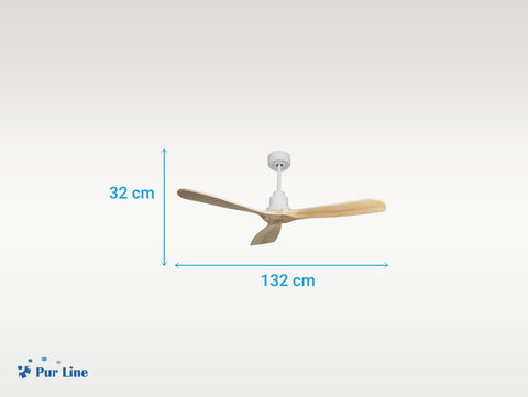 Ventilador de techo Reversible Termostato Wifi Motor DC Techos Inclinados Mando a Distancia Hypersilence Memoria FullWood 7