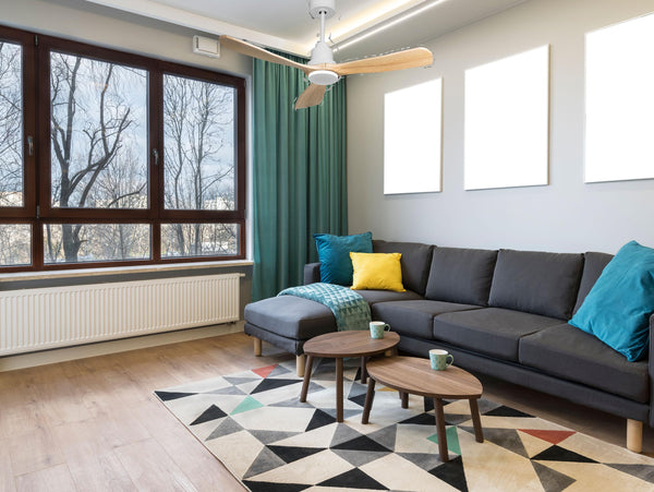 Ventilador de techo Reversible Termostato Wifi Motor DC Techos Inclinados Mando a Distancia Hypersilence Memoria FullWood 2