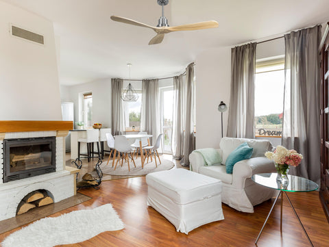 Ventilador de techo Reversible Termostato Wifi Motor DC Techos Inclinados Mando a Distancia Hypersilence Memoria FullWood 6