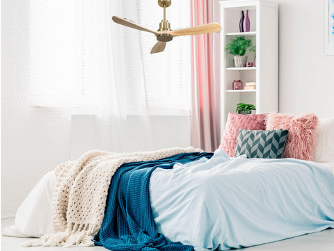 Ventilador de techo Reversible Termostato Wifi Motor DC Techos Inclinados Mando a Distancia Hypersilence Memoria FullWood 2