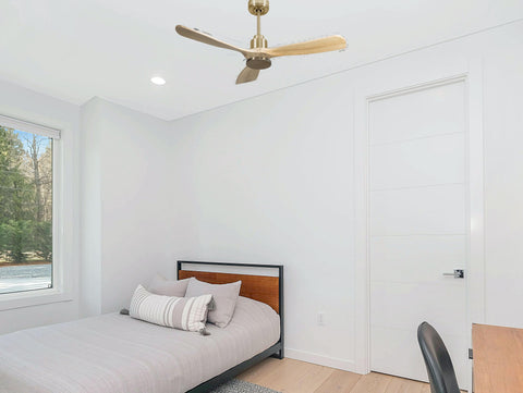 Ventilador de techo Reversible Termostato Wifi Motor DC Techos Inclinados Mando a Distancia Hypersilence Memoria FullWood 3