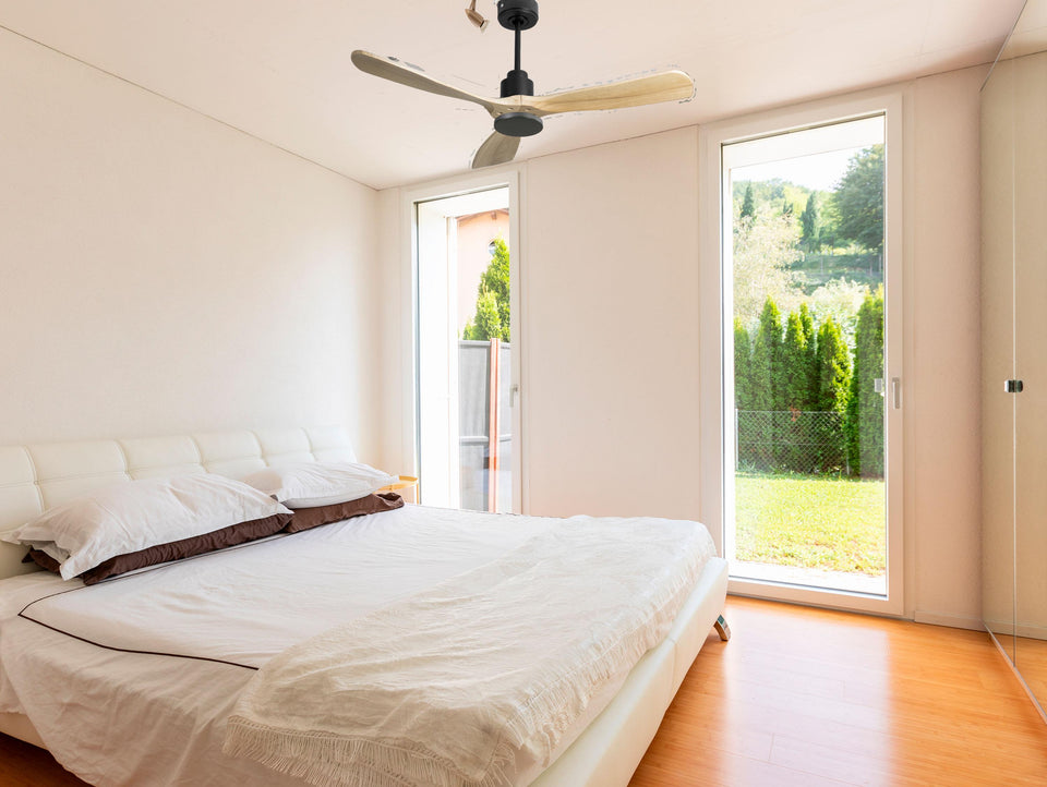 Ventilador de techo Reversible Termostato Wifi Motor DC Techos Inclinados Mando a Distancia Hypersilence Memoria FullWood 4