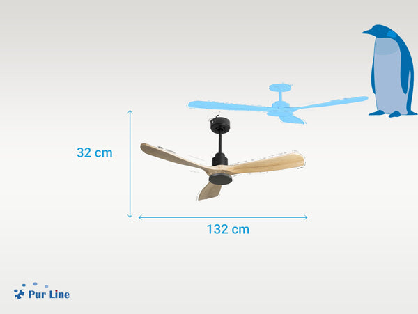 Ventilador de techo Reversible Termostato Wifi Motor DC Techos Inclinados Mando a Distancia Hypersilence Memoria FullWood 2