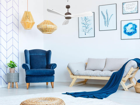 Ventilador de techo Modo Invierno/Verano Termostato Wifi Motor DC Techos Inclinados Mando a Distancia Hypersilence Memoria FullWood